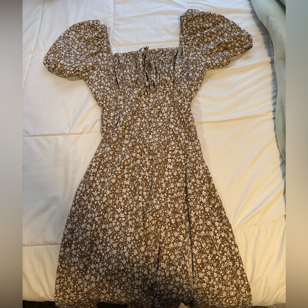 SHEIN Floral Brown Summer Dress